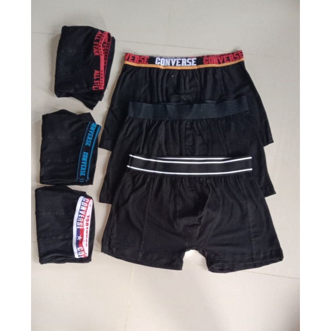 Celana dalam pria boxer isi 6 pcs edision hitam premium