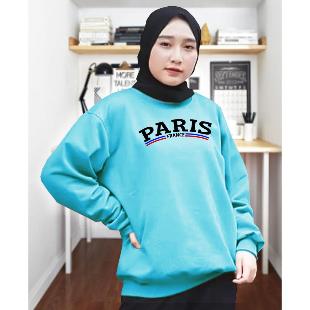 Kaos Lengan Panjang paris france / Kaos Sweatshirt / Atasan Wanita / Atasan Wanita Lengan Panjang