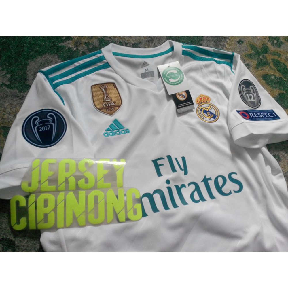 Jersey Real Madrid Home Full Patch Liga Champions Limited