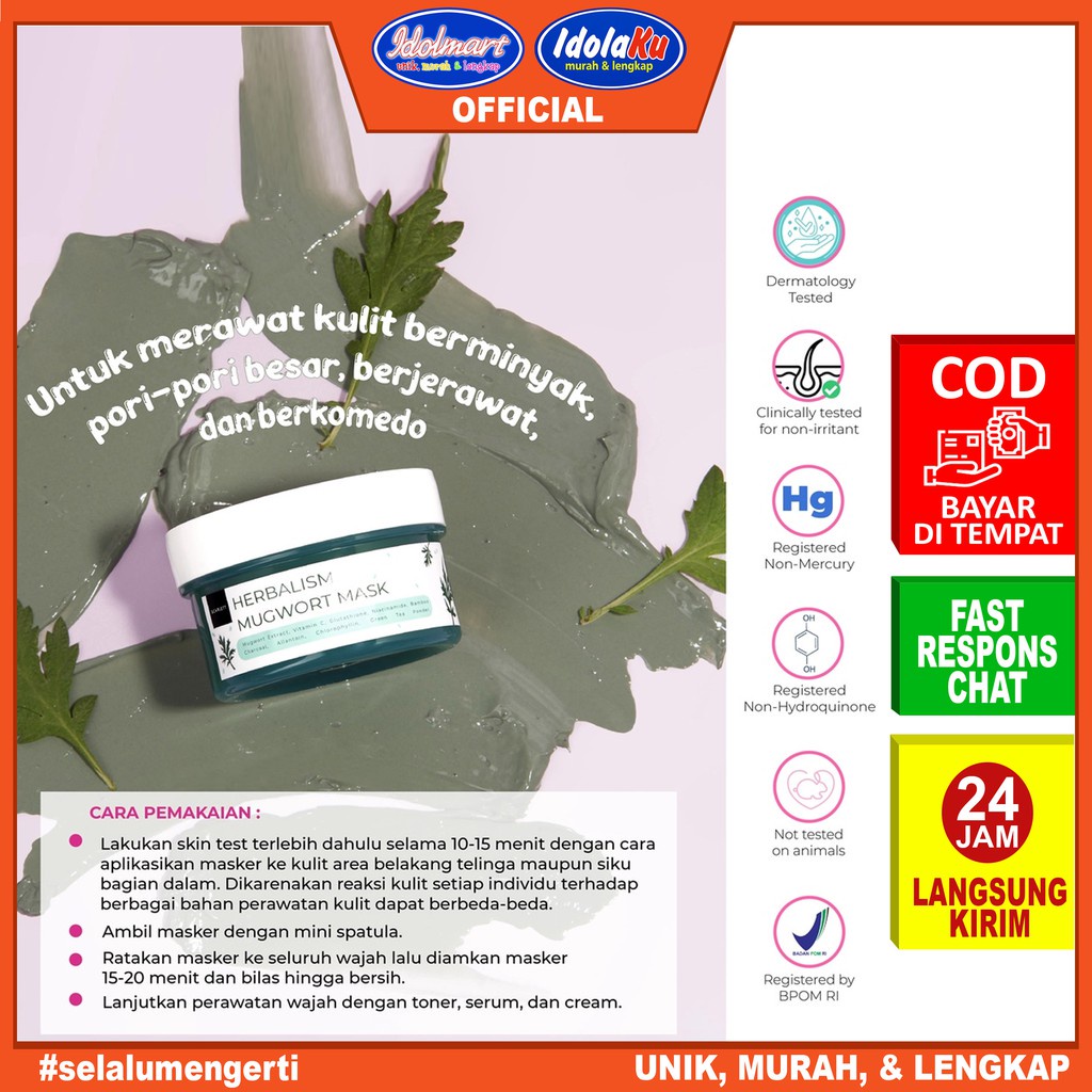 IDOLAKU Scarlett Whitening Herbalism Mugwort Mask