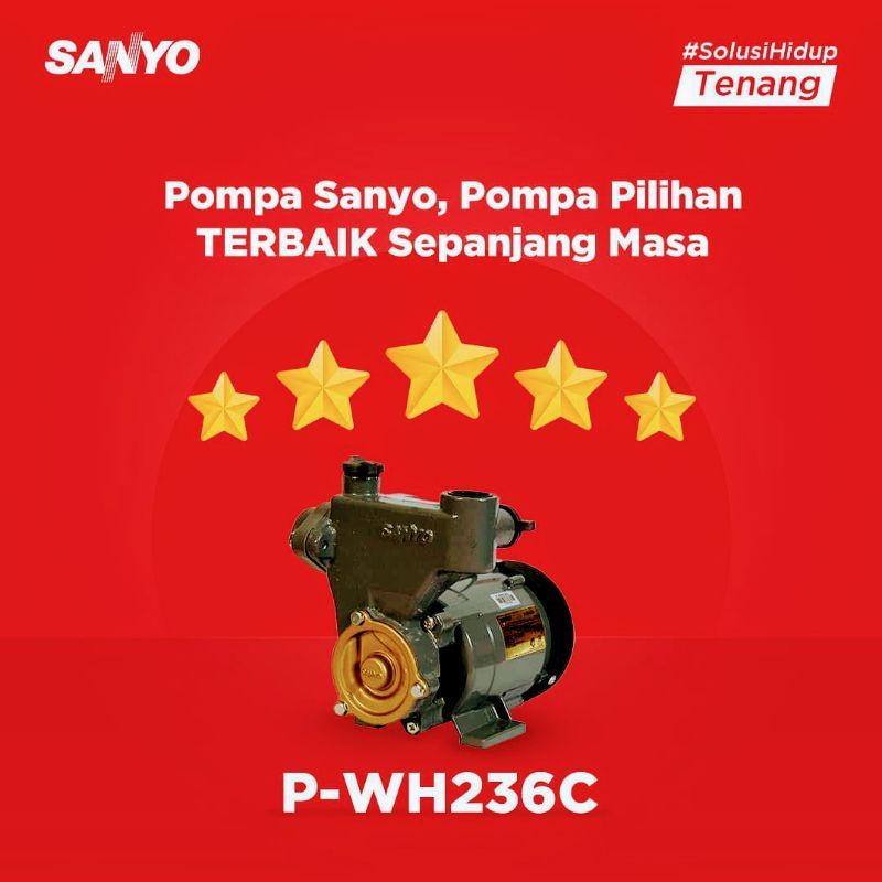 POMPA AIR SANYO PWH236C SUMUR DANGKAL 200W 9 METER 236C SUMUR DANGKAL