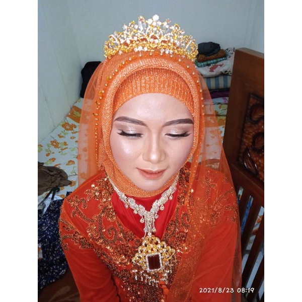PASHMINA RAJUT GLITTER / PASHMINA RAJUT / HIJAB MURAH / RIAS PENGANTIN / PASMINA / KERUDUNG RAJUT-ORANGE