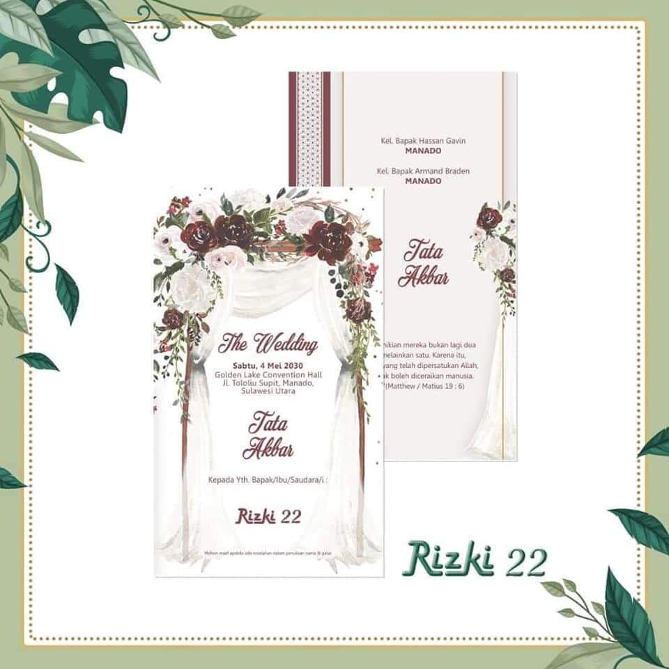 RIZKI 22 / BLANGKO UNDANGAN RIZKI 22 KOSONG MURAH / UNDANGAN PERNIKAHAN UNDANGAN KHITAN