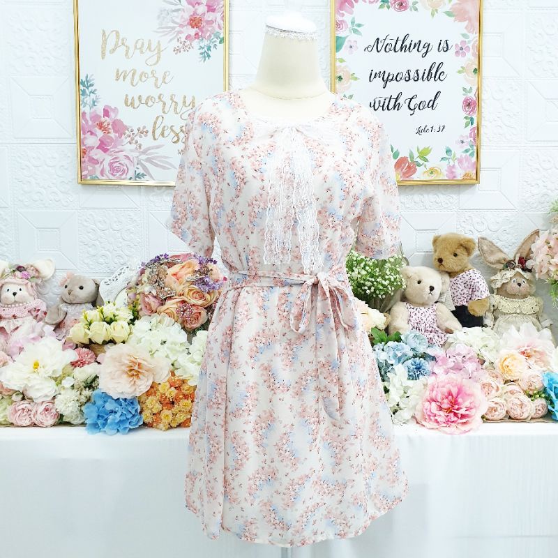 Dress Import Korea Kawaii bunga