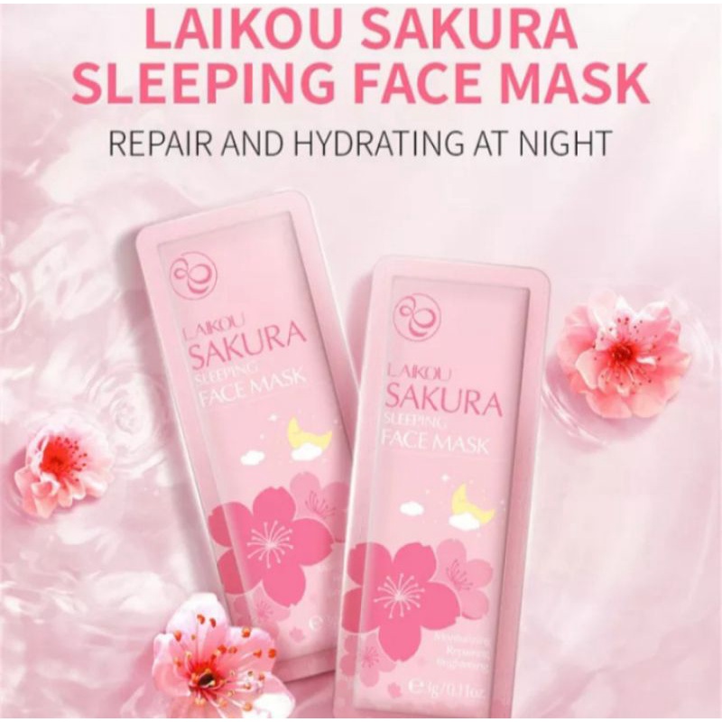 LAIKOU SAKURA FACE MASK | CREAM MALAM ANTI PENUAAN, PELEMBAB, PEMUTIH WAJAH & LEHER |