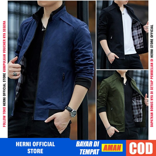 Jaket Pria Casual Trendy Dominic Sultan Original Trend Bahan Katun Wol Line Cotton Kanvas Drill Prem
