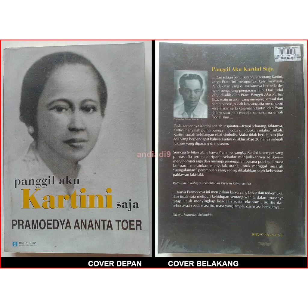 PANGGIL AKU KARTINI SAJA PRAMOEDYA ANANTA TOER 2000 ORIGINAL