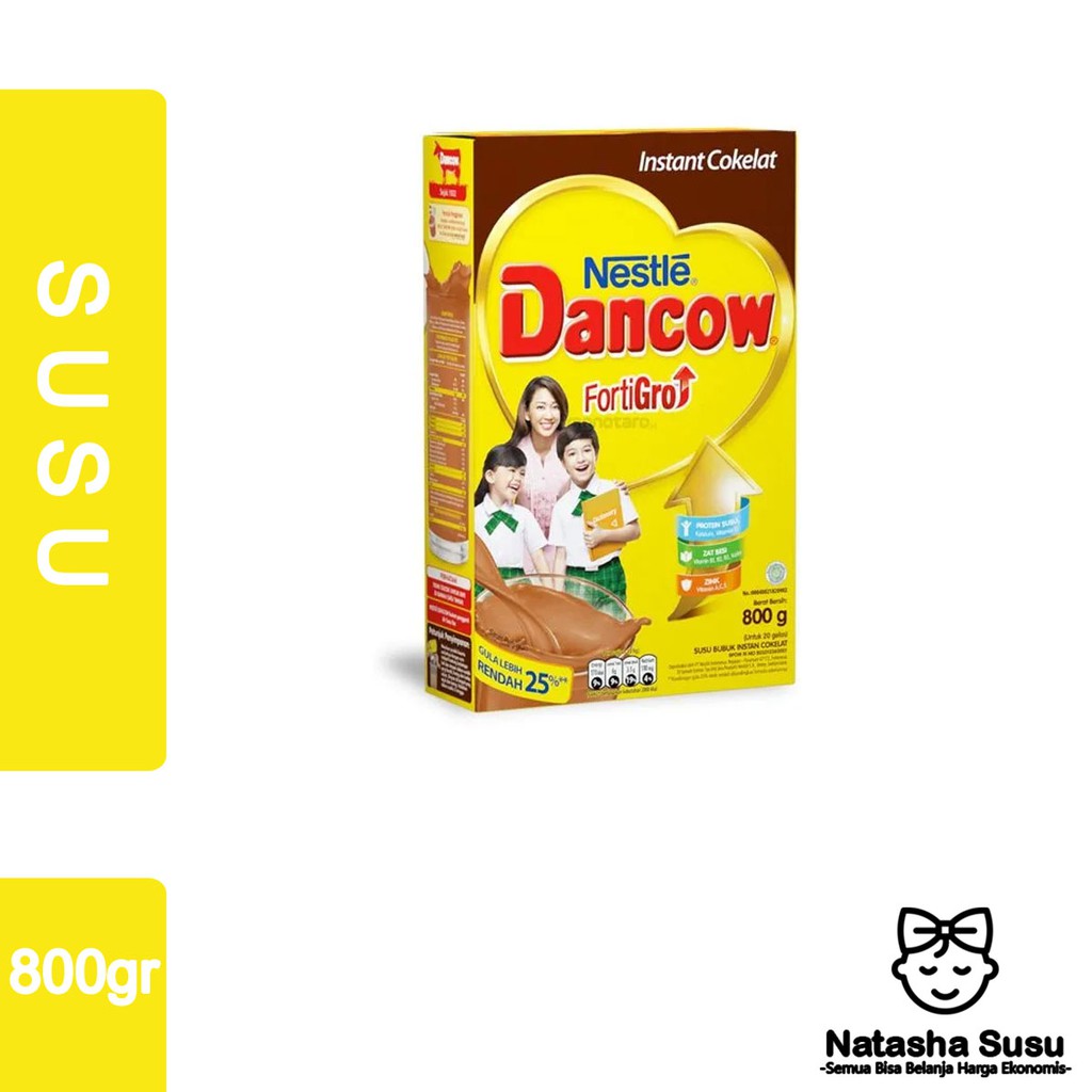 

Susu Bubuk Dancow Fortigro Instant Putih /Coklat 800g - Natasha Susu
