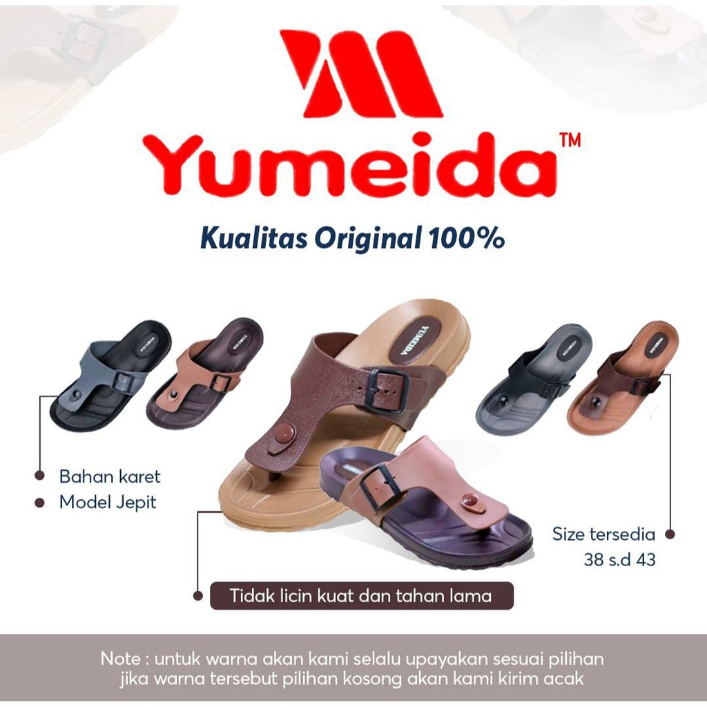 (TERMURAH) Yumeida 6102 / Sandal Jepit Pria Dewasa 36-40 / Sandal Tali Casual / Sandal Karet