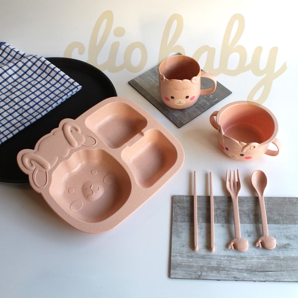SET Tempat makan anak lengkap dan murah Perlengkapan makan anak SET piring makan anak Tableware anak