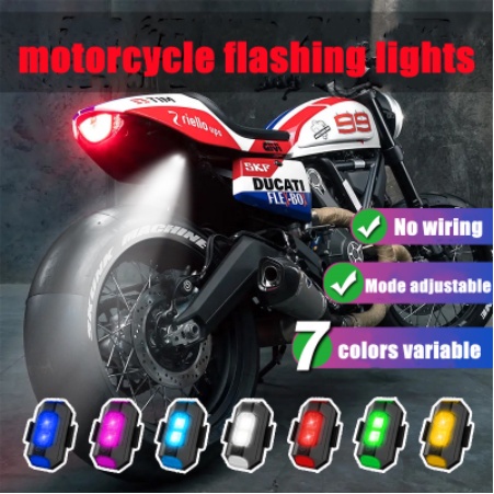 Lampu Flash 7 Warna Rechargeable Untuk Modifikasi Motor