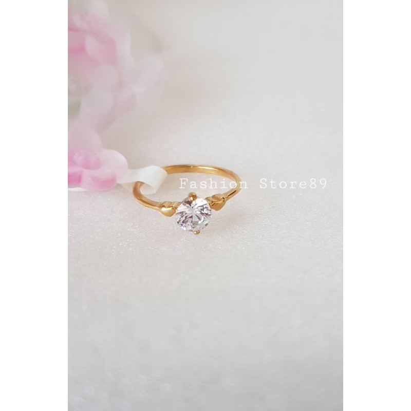 new Cincin Titanium gold love x005 cincin emas titanium permata putih love import titanium antikarat