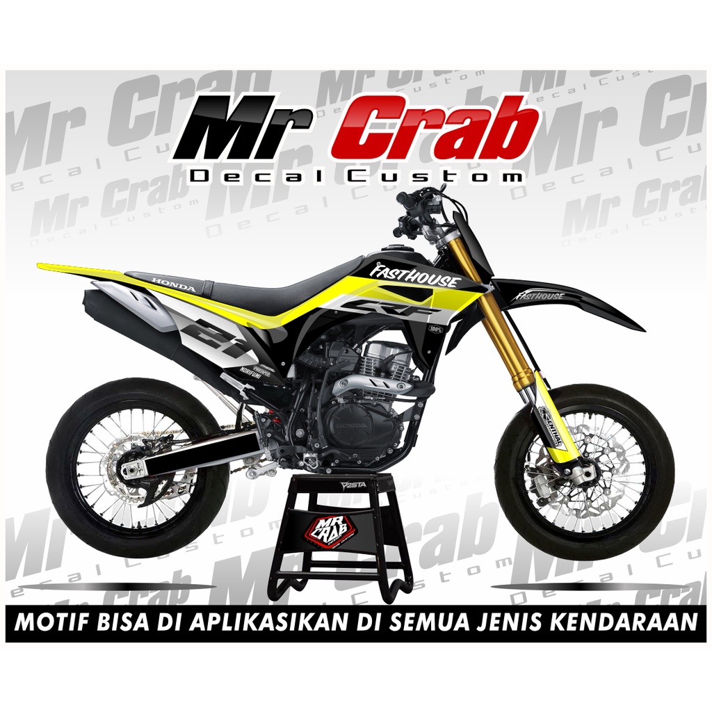 decal stiker crf 150 l full body Fasthouse Kuning - Supermoto