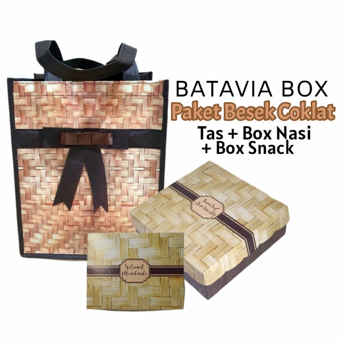 

NEW Paket Goodie Bag Set motif Besek Coklat - sekat 7 putih