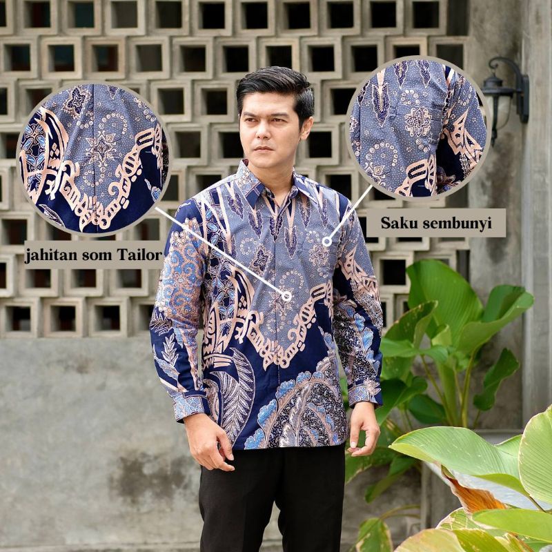 [12.12] KEMEJA BATIK PRIA LENGAN PANJANG SIZE M L XL XXL BSWART Batik HRB026 kenango panjang padi