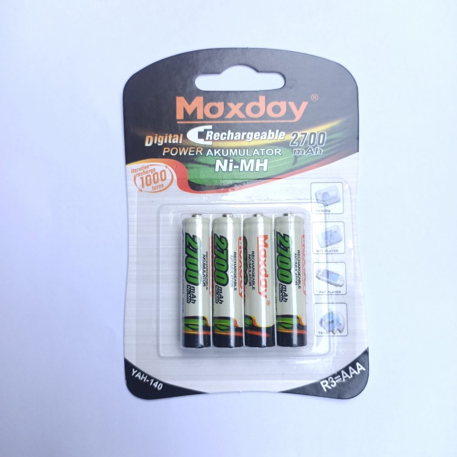 BATRE CAS BATRE ISI ULANG  MAXDAY AAA 2700mAh / AA 4700mAh 1,2v batre recharge isi ulang BATRE MAINAN BATRE BATRE KAMERA DLL