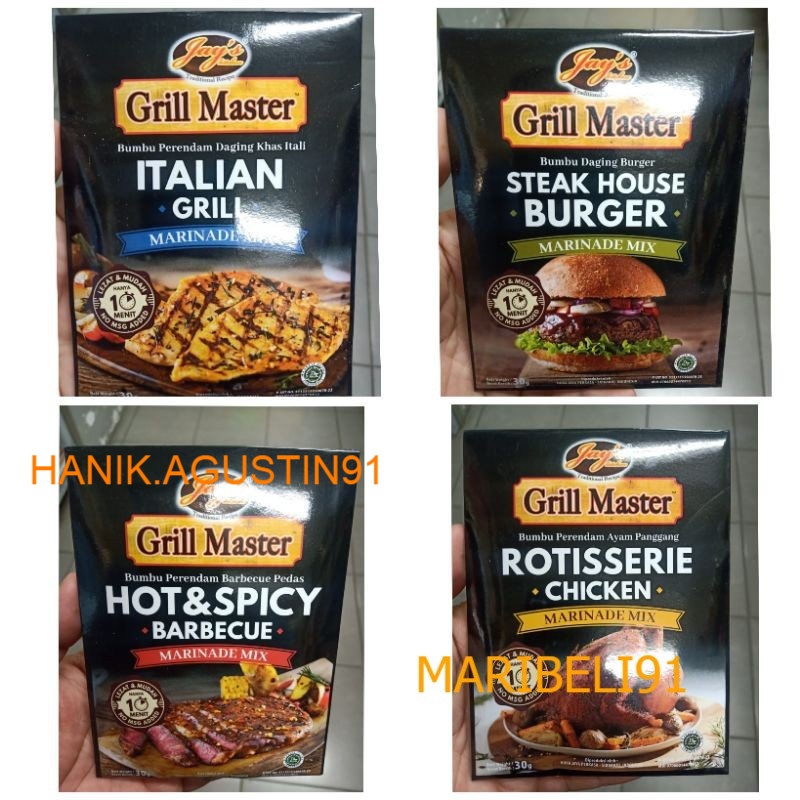 

Jays Kitchen Grill Master Bumbu Marinasi Daging Italian/ Chicken / BBQ 30gr maribeli91