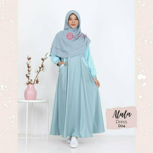 ZIZARA ALULA D DRESS GAMIS ONLY bahan toyobo polos mix balodior motif
