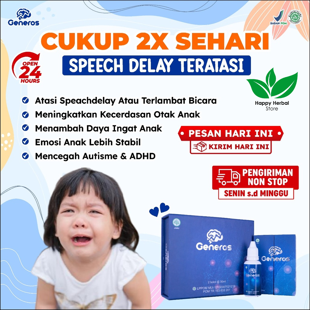 Generos - 2X Lebih Cepat Anak Lancar Bicara Solusi Anak Speech Delay Autis Tingkatkan Otak 2@30ml