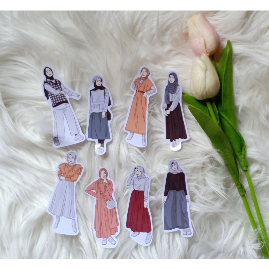 Jual Stiker-Girls-Hijab part 4 untuk journal/scrapbook | Shopee Indonesia