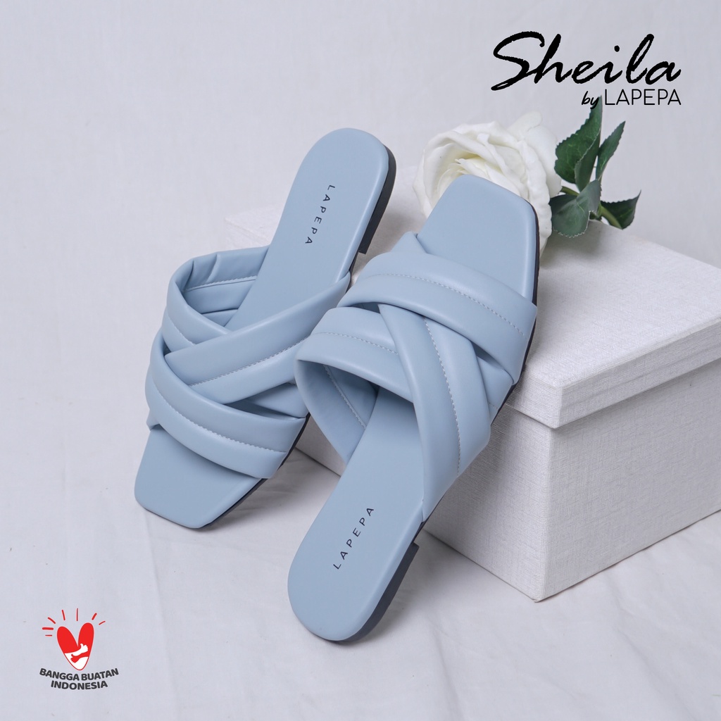 AVLINSTORE - tipe SHEILA Sandal Wanita Teplek Kekinian Casual Model Silang 3 Unik