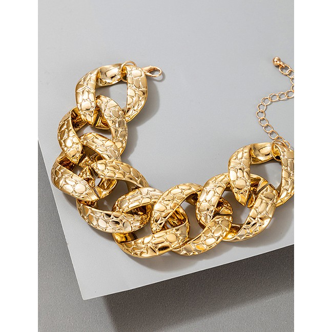 LRC Gelang Tangan Fashion Golden Thick Chain Snake Print Single Layer P75589