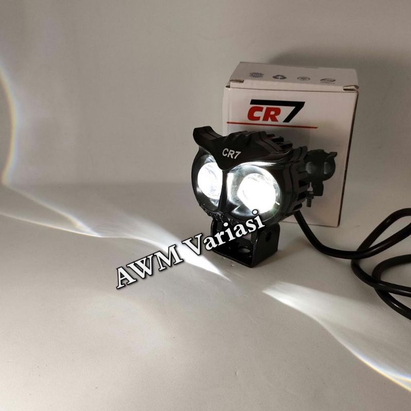 Lampu Tembak Laser 2 Mata LED Owl Laser OWL Burung Hantu 2 Warna Putih Kuning Mode Jauh Dekat