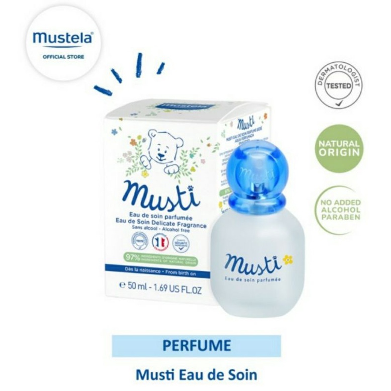 MUSTELA Musti Eau de Soin Spray 50ml Baby Perfume Cologne Bayi Parfum Bayi Delicate