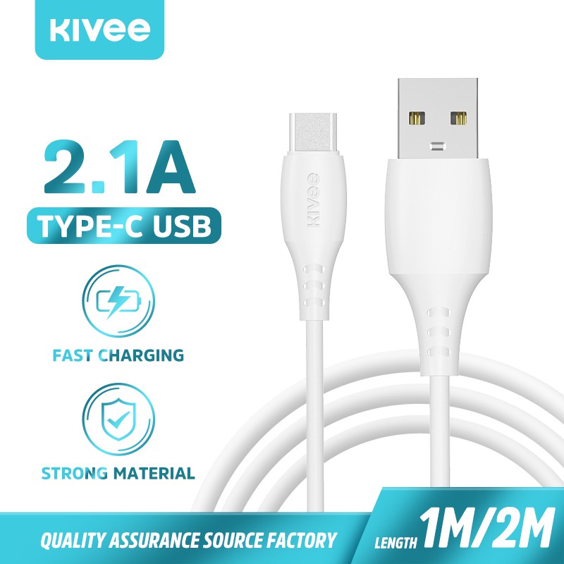 Kivee Kabel Data Android Type C USB 2.1A Fast Charging Samsung Xiaomi Vivo Oppo Sony 2m