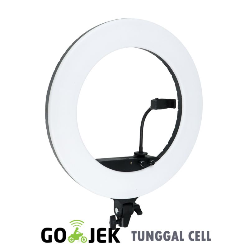 TaffSTUDIO Lampu Halo Ring Light LED Kamera DSLR Smartphone 48W 480 LED 18 Inch - LF-R480C - White