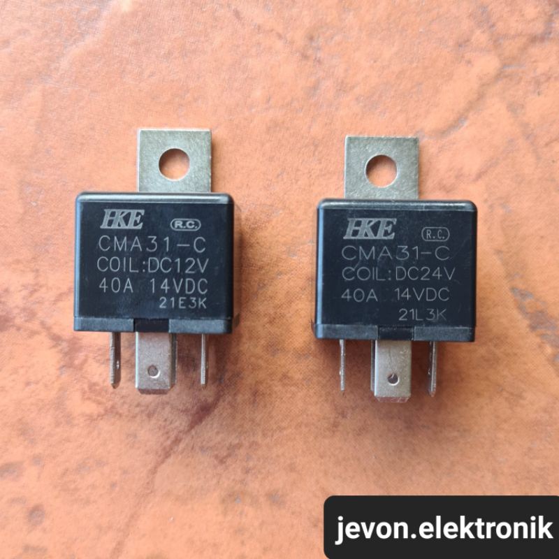 Relay Mobil 12V 24V 5p 40A Eke Hitam CMA 31-C 40 A Ampere 5 P Pin 12 24 V Volt 14VDC 21E3K 21L3K