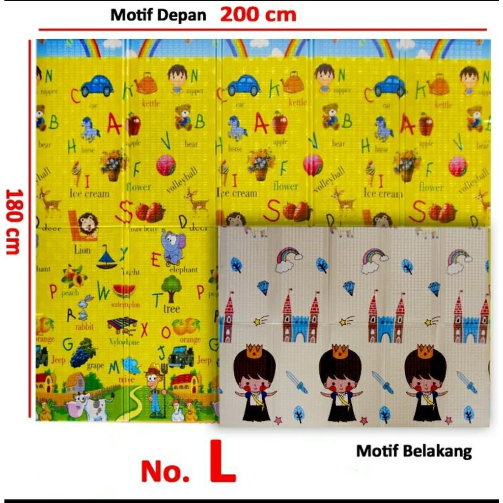 SPEEDS Karpet Lipat Playmat Bayi Karpet Bayi 180x200 cm Matras Bayi Playmat Foam Lipat