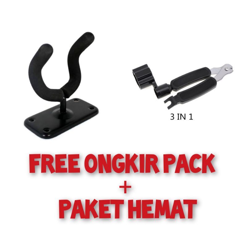 Gantungan Gitar Type 2 + 3in 1 guitar tools pack