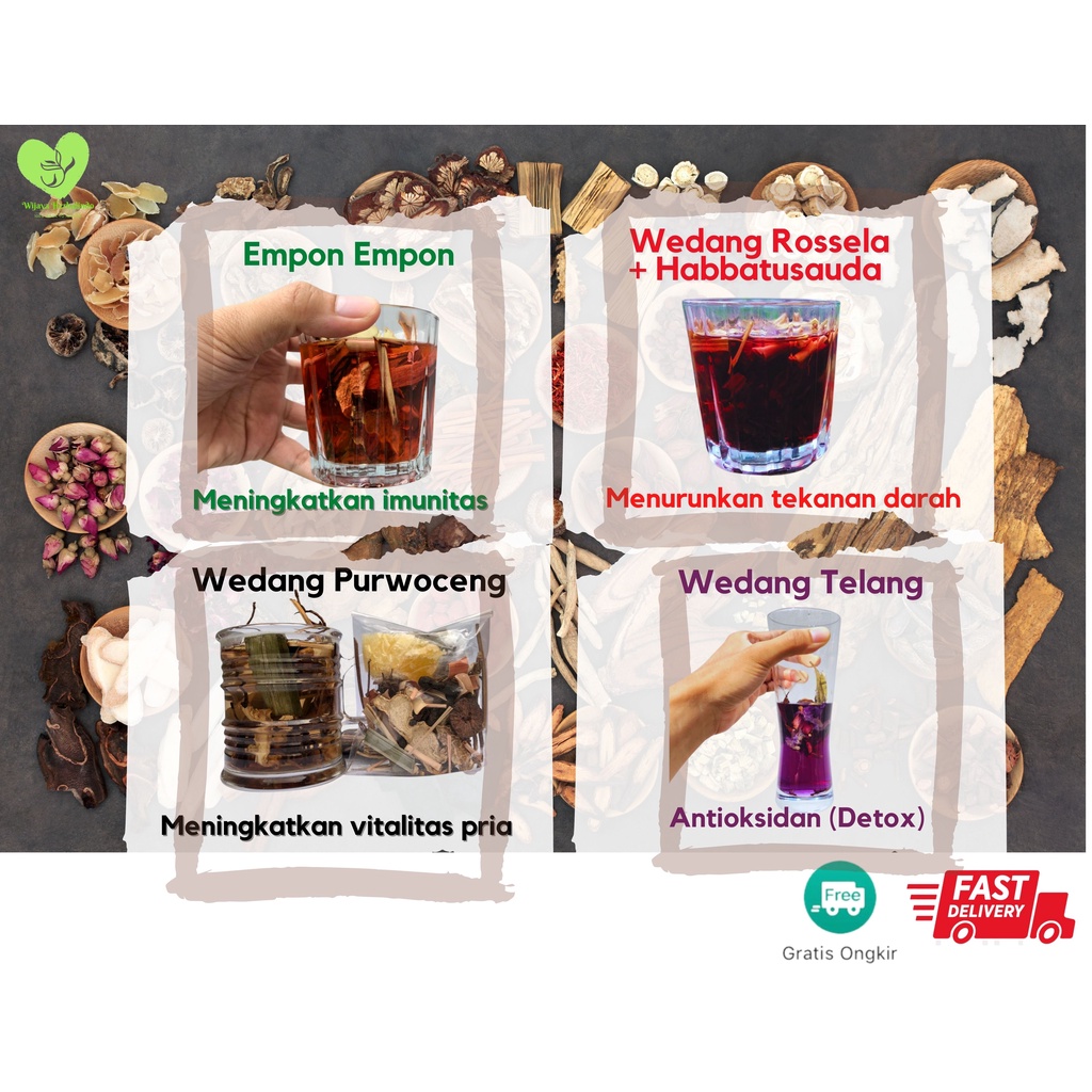 [REMPAH] Wedang Uwuh, Wedang Jaseruk Komplit Gula Batu - 1 Pack isi 10 Sachet - Detox Imunitas &amp; Stamina