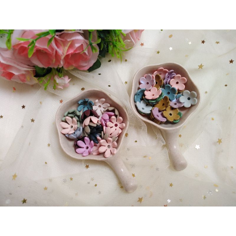 Manik Mote kelopak moza bunga mangkok cangkang dove mix warna 25 gr