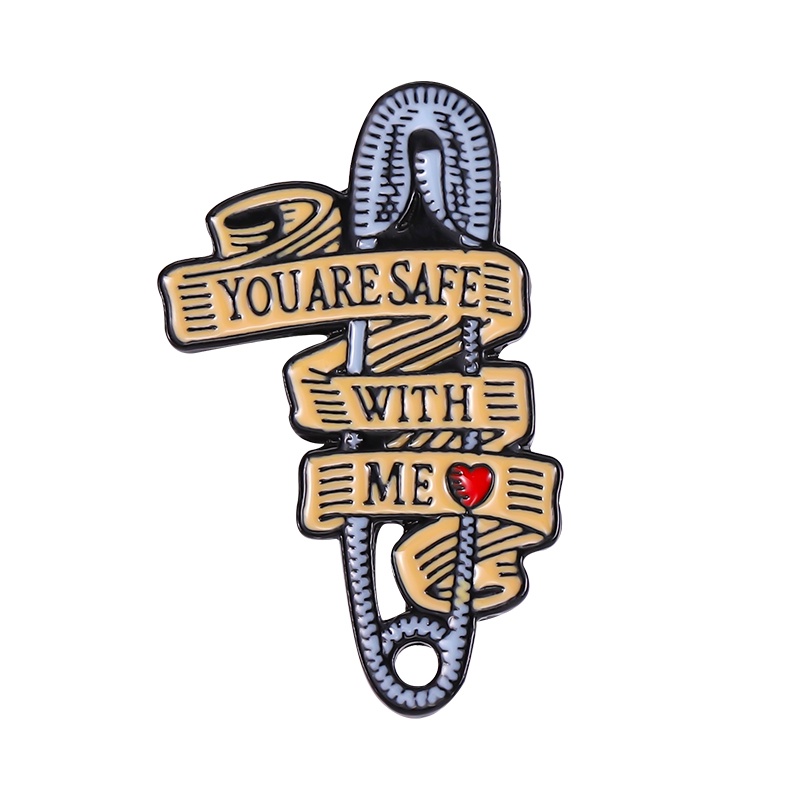 Bros Pin Desain You 'Re Safe with Me Untuk Aksesoris Pakaian