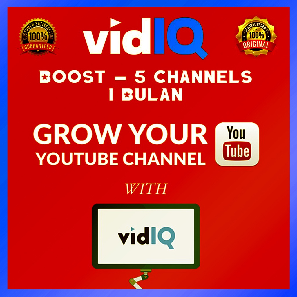 Jual VidIQ Boost - 5 Channels Premium 1 Bulan Original | Shopee Indonesia