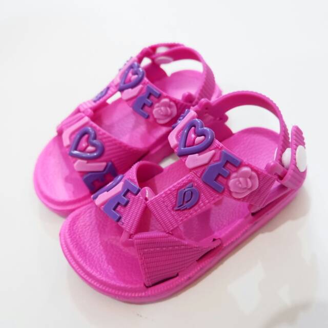 SANDAL KARET TALI GIRL LOVE SIZE 24-29