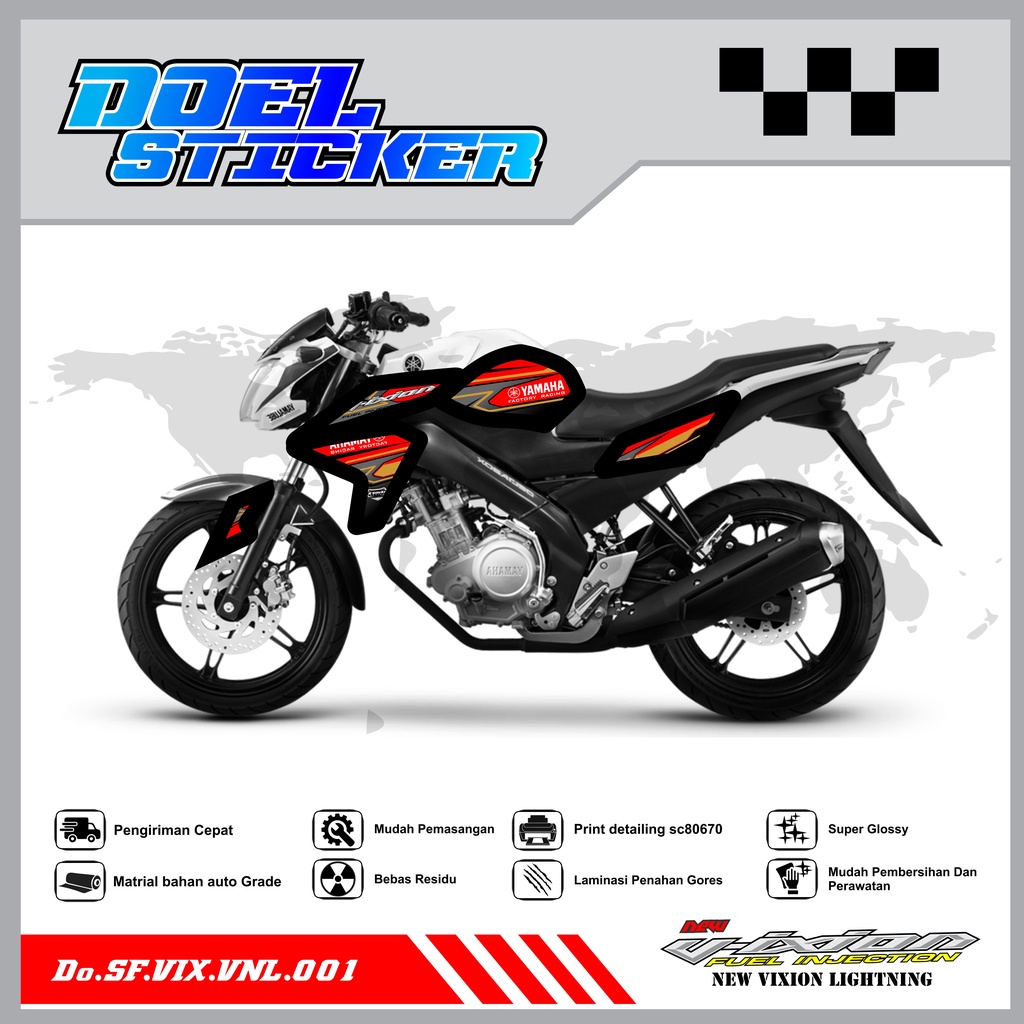 STICKER STRIPING VIXION NVL - STICKER STRIPING LIST VARIASI HOLOGRAM , CROME VIXION NVL 2013-2014 DOEL 001