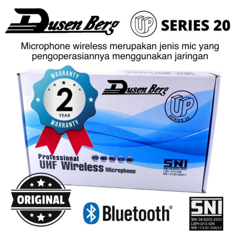 2 Mic Wireless DUSENBERG Series 20 Mic Bluetooth Bisa Charger- Garansi