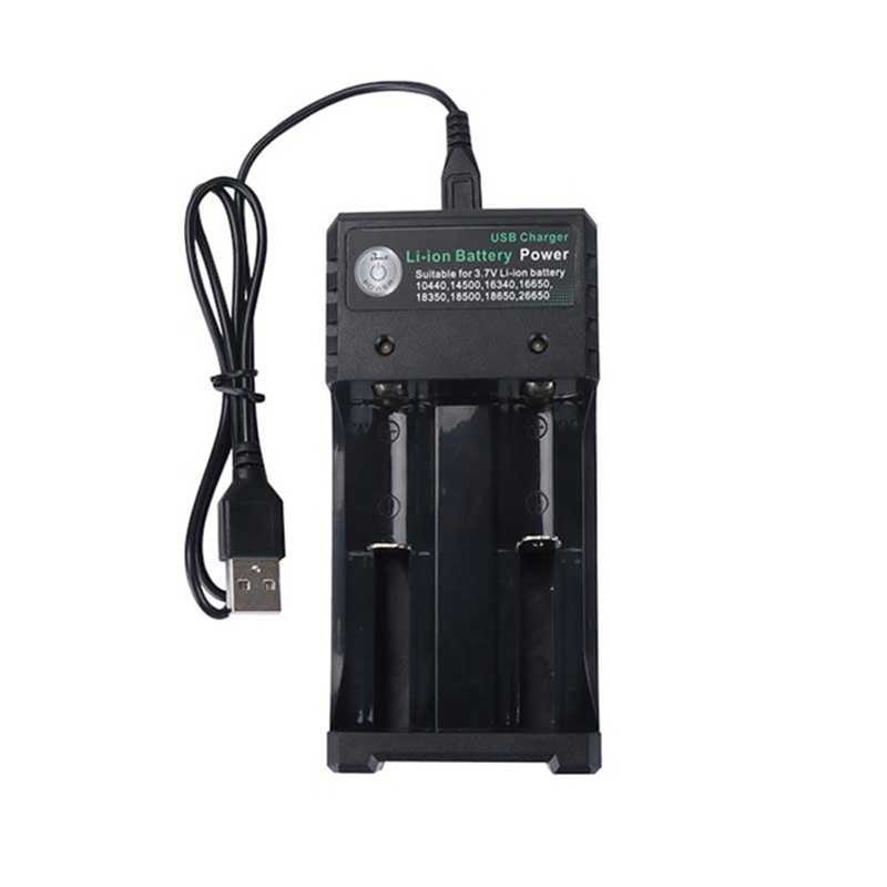 GTF Charger Baterai 18650 2 Slot Plug Micro USB - GF0012-Hitam