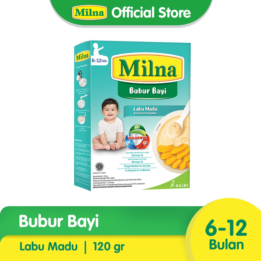 Milna Bubur Regular 6+ Labu Madu 120gr