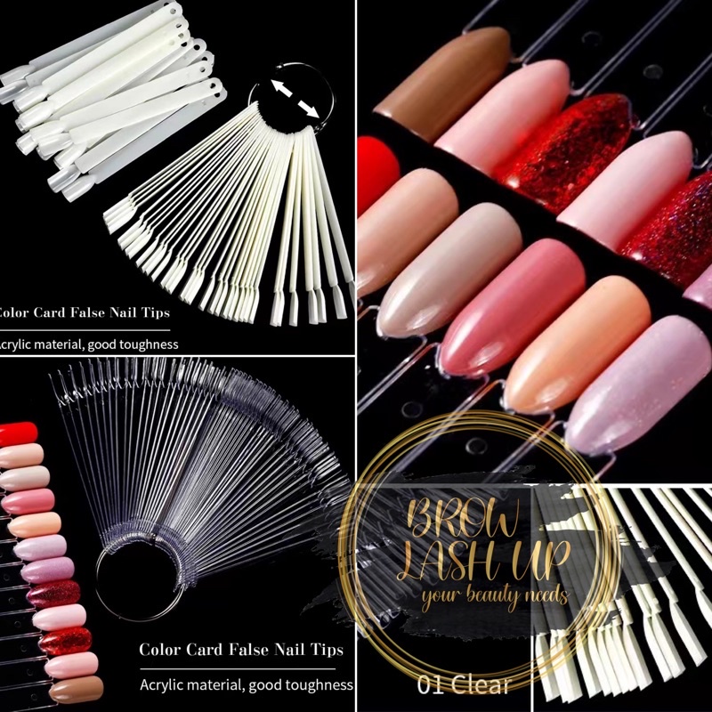 COLOR CHART RING NAIL GIGI KUKU PLASTIK WARNA KUTEK kutek kuku NAIL TIP COLOR CHART NAIL ART SALON