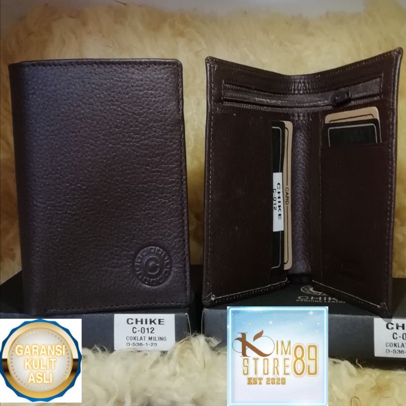 Dompet Pria Kulit Asli Berdiri - Coklat 012