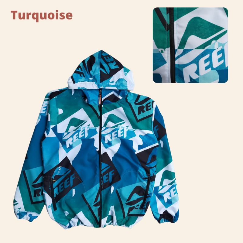 JAKET PARASUT CEWEK PRINTING/ JAKET OLAHRAGA WANITA WATERPROOF/ JAKET SEPEDA GOWES/ JAKET RUNNING/ JAKET PRINTING MURAH-Turqoise