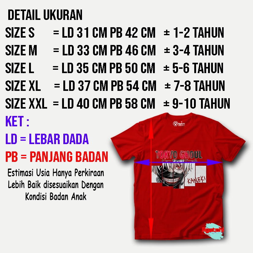 Baju Anak / Kaos Atasan Anak / Kids T Shirt Tokyo Ghoul Kaneki