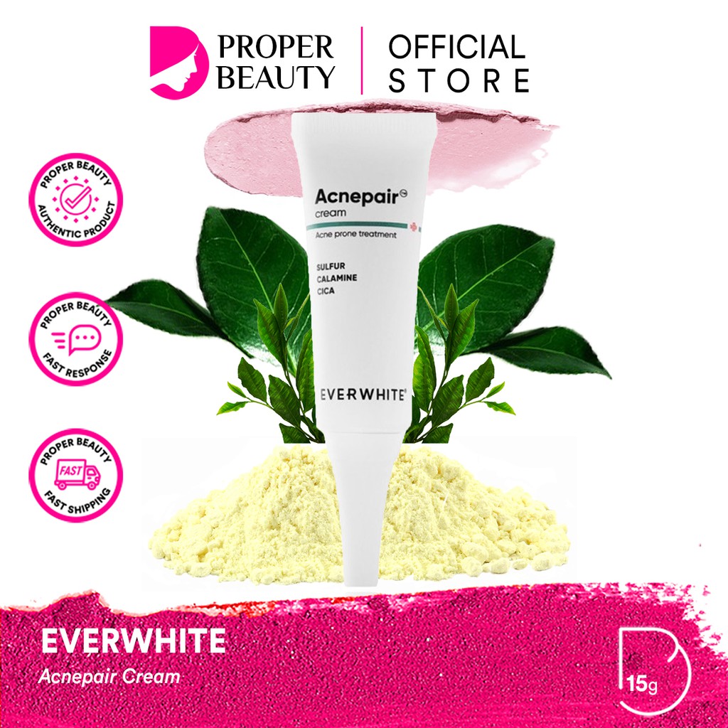 EVERWHITE Acnepair Cream Indonesia / Facial Wash Toner Serum Essence Eye Cream Gel Mask Cica Aha Bha