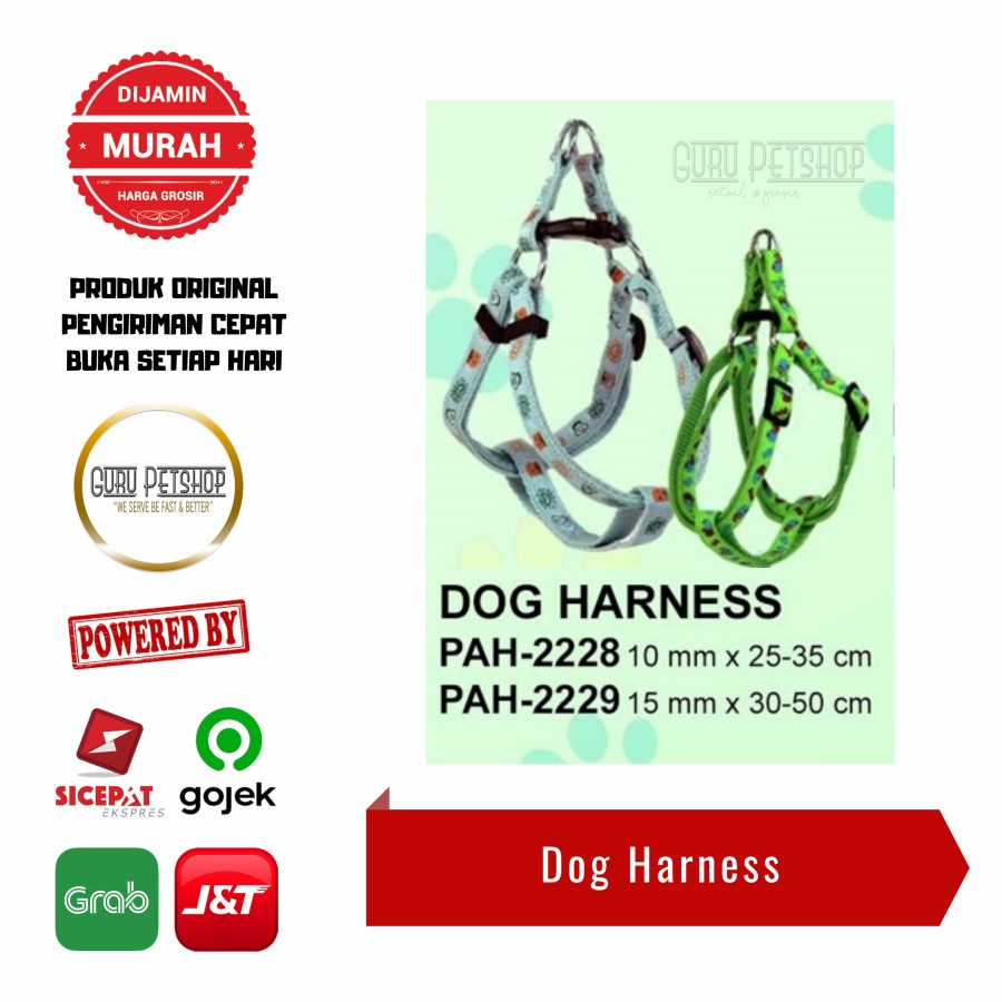 arnes Anjing Octagon Nylon Dog Harness PAH Series