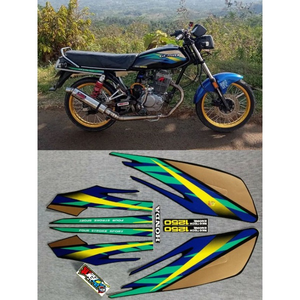 STIKER STRIPING LIS STANDAR ORI HONDA GL MAX BIRU TAHUN 1997