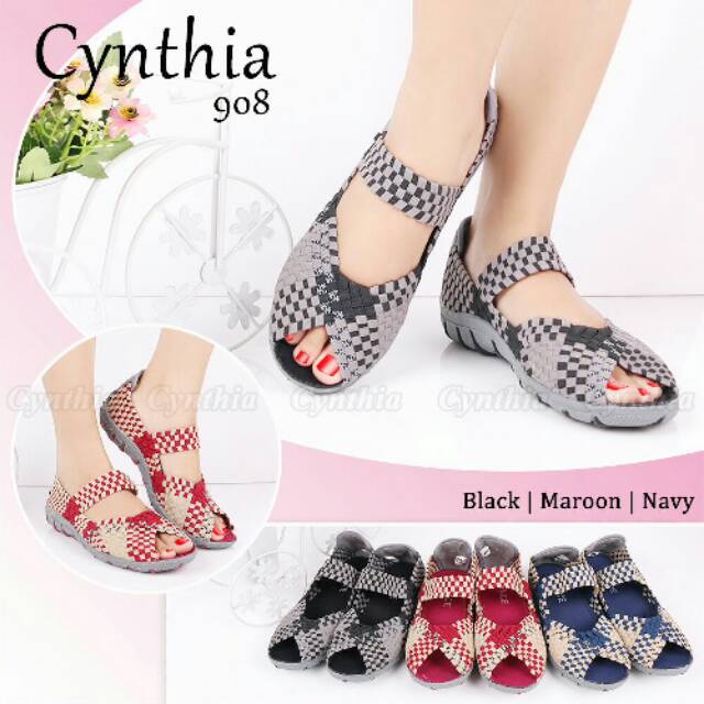 Sepatu rajut cynthia flat 908